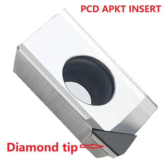 APKT1604 алмазная фрезерная вставка, твердосплавный корпус, PCD/CBN, для алюминия, фрезеровки и точения