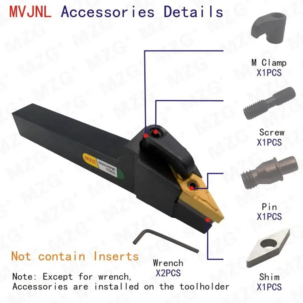 MVJNL 20mm 25mm Расточной режущий инструмент из металла с вставками VNMG из твердого сплава, внешний поворотный держатель инструмента для токарного станка.