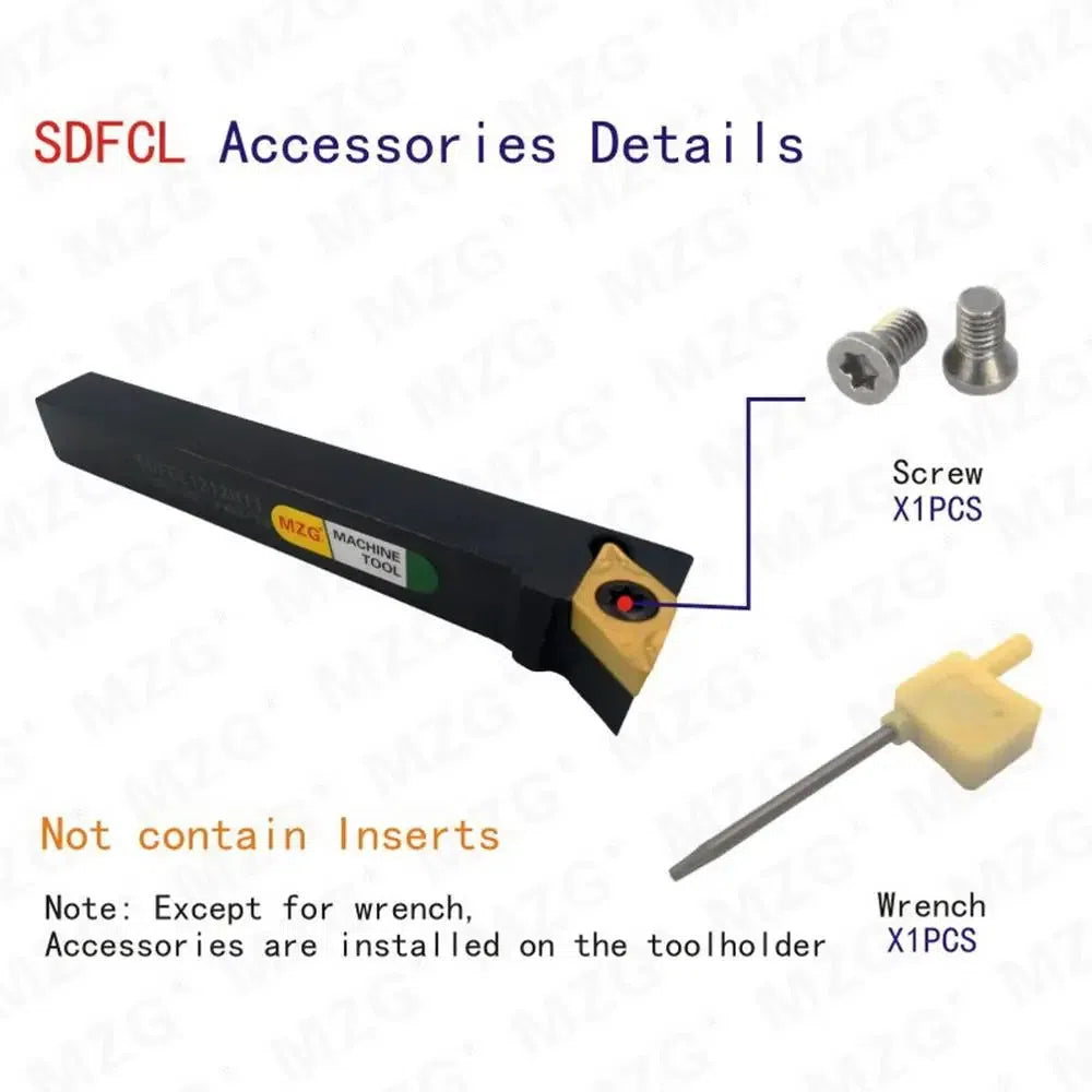 12mm 20mm SDFCL 1616 CNC Поворотный держатель инструмента для токарного станка с режущей шиной DCMT, зажимной стальной держатель для внешней расточки.