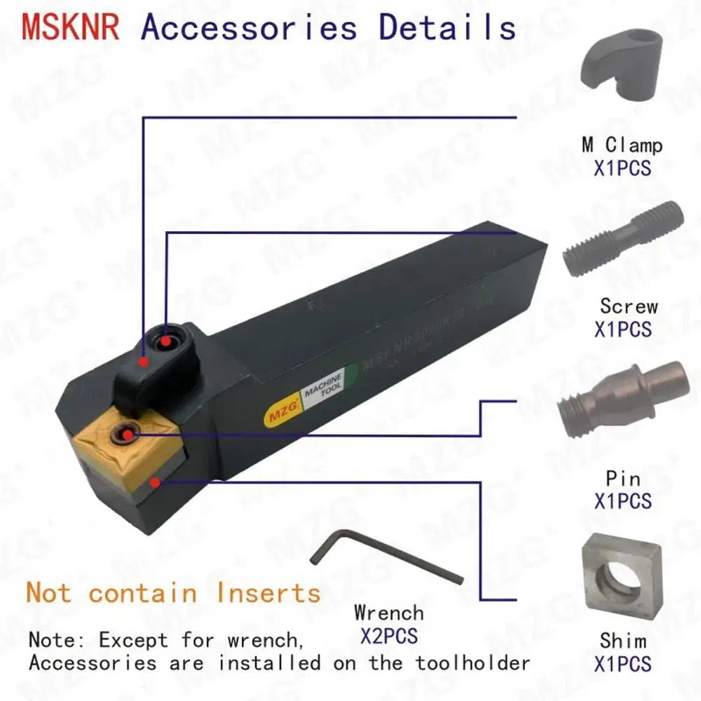 20mm 25mm MSKNR1616H12 CNC режущий инструмент для расточки металла, внешние поворотные держатели инструмента.