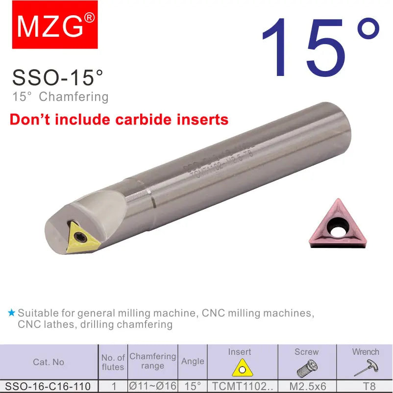 SSO 15 градусов Фаскорез из твердого сплава, CNC Резец, держатель TCMT карбидных вставок.