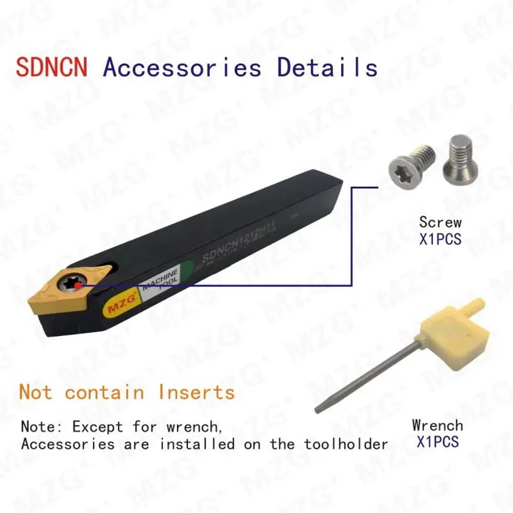 10mm 16mm 20mm SDNCN1010H07 Поворотный держатель инструмента для токарного станка CNC, режущая часть с вставками из твердого сплава для внешней расточки, зажимной стальной держатель.