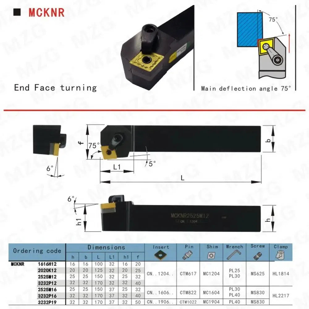 MCKNR 3232 CNC Токарный режущий резец 20mm 25mm 32mm, внешний поворотный держатель инструмента для расточки металла с вставками CNMG.