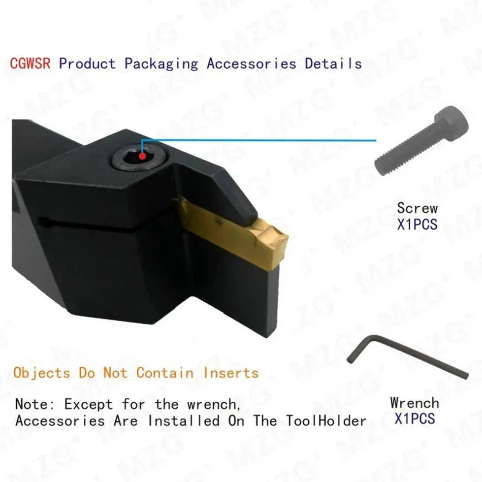 CGWSR 16 20 25 мм CNC Резец для внешней обработки, держатель инструмента с вставками WGE для канавочной обработки.
