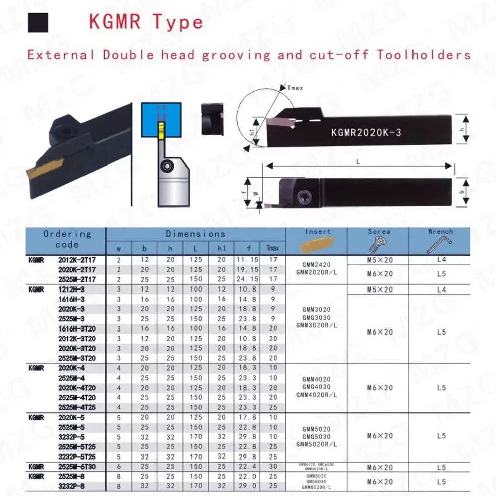 KGMR1010F-1.5-85 KGMR1212F-2-85 CNC Резец для обработки канавок, режущие держатели инструментов для разделения и канавки.