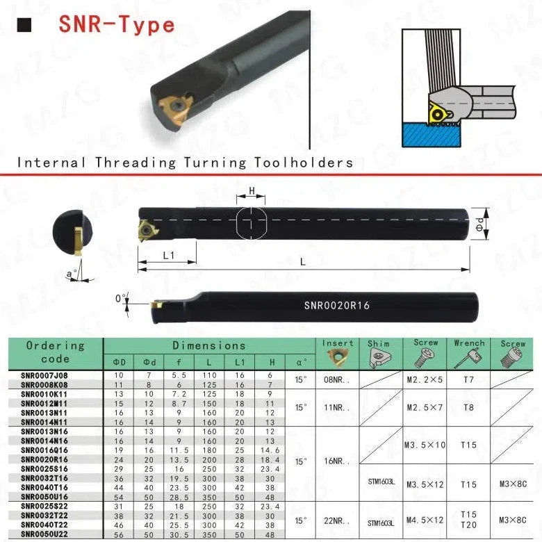 Держатель инструмента SNR0032T16, размеры 32мм, 40мм, тип S, для токарного станка с ЧПУ, инструменты для внутренней резьбы