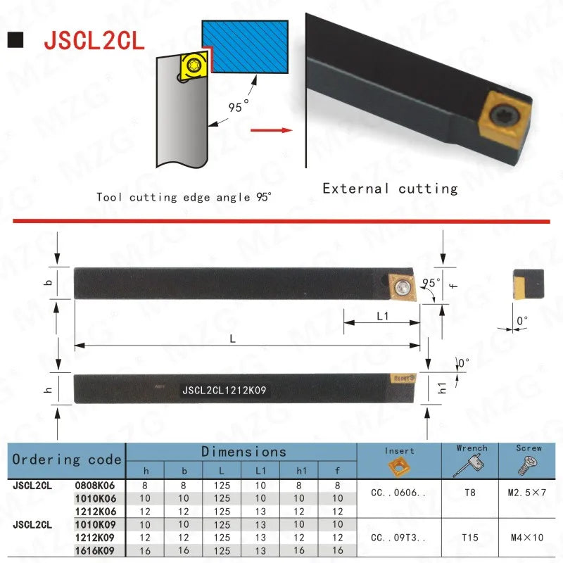 JSCL2CL0808H06 88 1212 - Держатели инструментов для обработки мелких деталей, предназначенные для резки перед токарной обработкой, CNC.