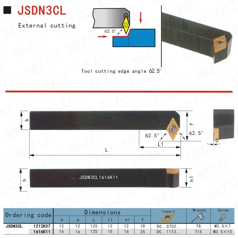 JSDN3CL 1212K07 1212 1616 - Прямые держатели режущего инструмента для обработки мелких деталей перед токарной обработкой, CNC.