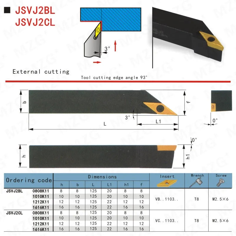 JSVJ2CL 1010K11 1212 1616 - Держатели инструментов для токарной обработки мелких деталей, CNC.