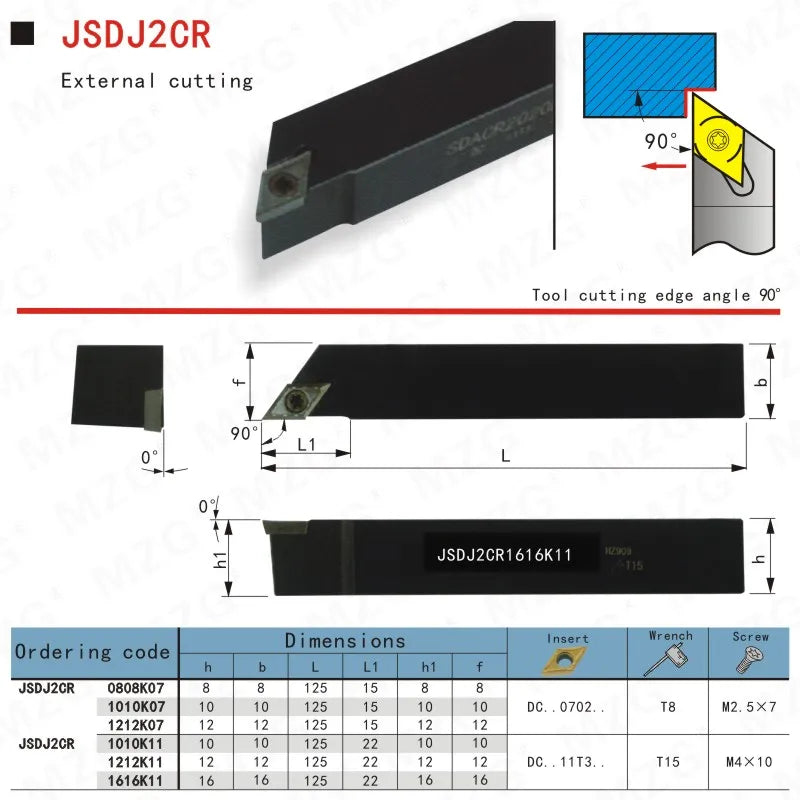 JSDJ2CR 88 1010 - Прямые держатели режущего инструмента для обработки мелких деталей перед токарной обработкой, CNC.