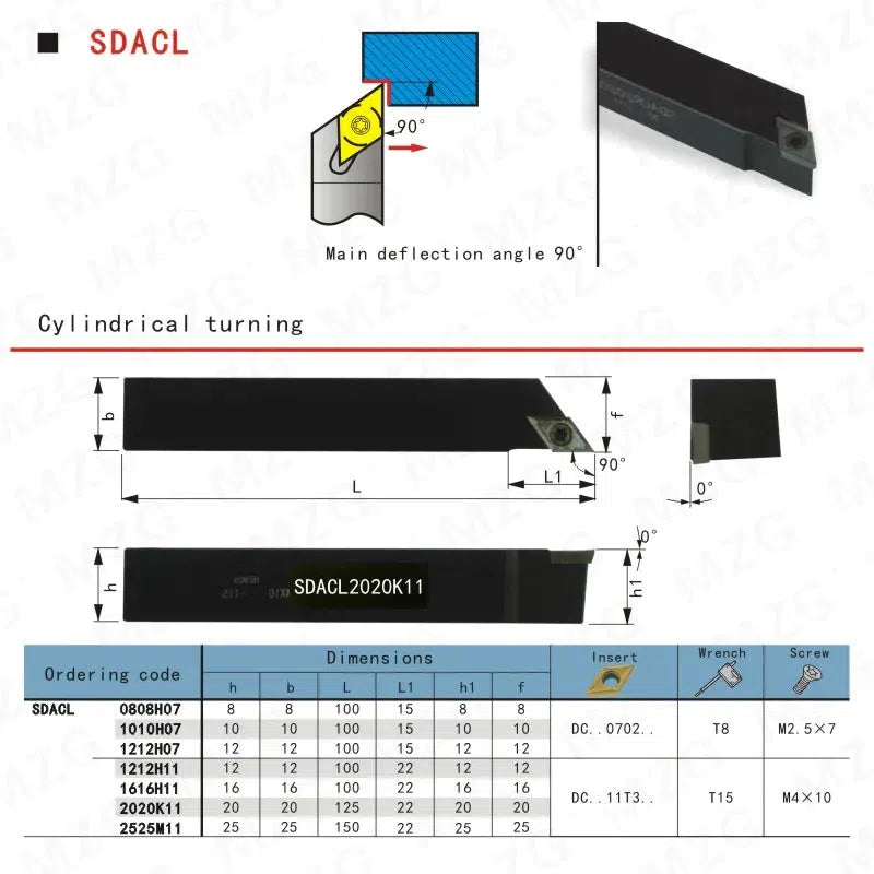 10mm 16mm SDACL1010F07 CNC Поворотный держатель инструмента для токарного станка, режущая часть для обработки отверстий, зажимной стальной держатель для внешней расточки.