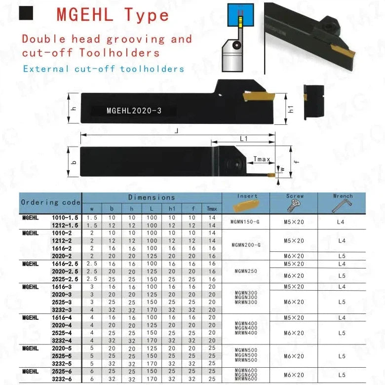 MGEHL 16 20 25 мм Ширина канавки CNC Резец для обработки, режущие держатели инструментов для левой канавки.