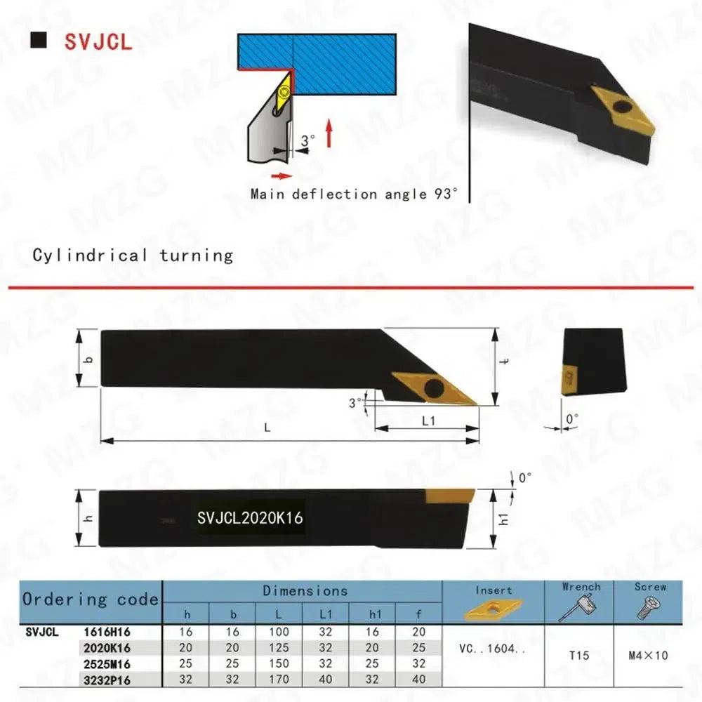 1010 1212 SVJCL CNC Внешний поворотный держатель инструмента для токарного станка с режущей шиной из стали, пластины VCMT, расточной инструмент.