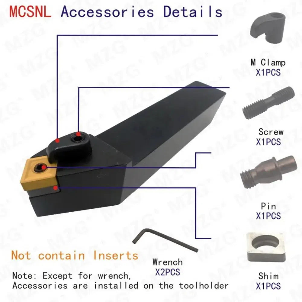 20mm 25mm MCSNL CNC режущий инструмент для внешнего поворота, держатель инструмента для расточки металла, пластины CNMG.