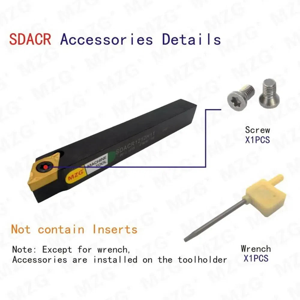 10mm 16mm SDACR 1212F07 CNC Поворотный держатель инструмента для токарного станка, режущая часть с вставками из твердого сплава, внешний расточной инструмент, зажимной стальной держатель.