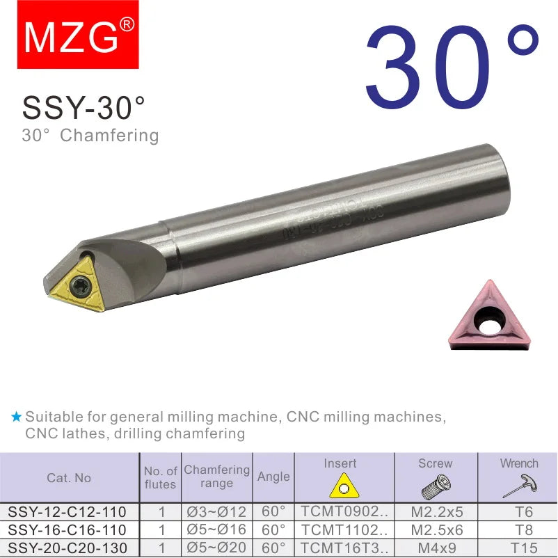 SSY 30 градусов Фаскорез из твердого сплава, CNC Резец 12 16 20 мм, держатель TCMT карбидных вставок.