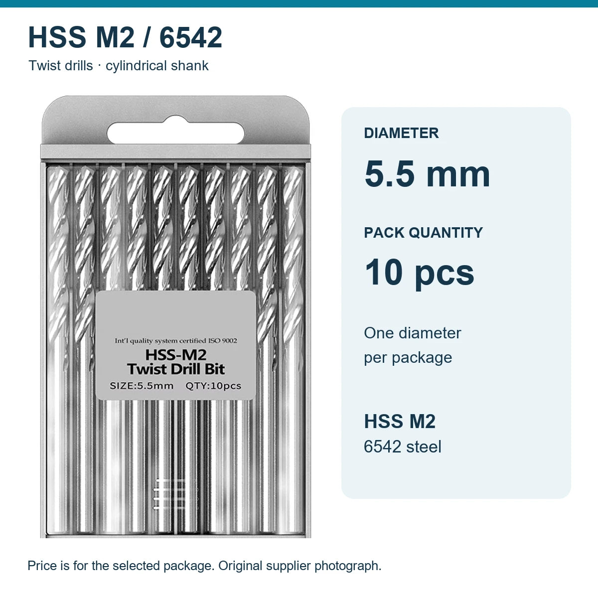 Свердла HSS M2 (6542), Ø1–13 мм — упаковки 5 і 10 шт.