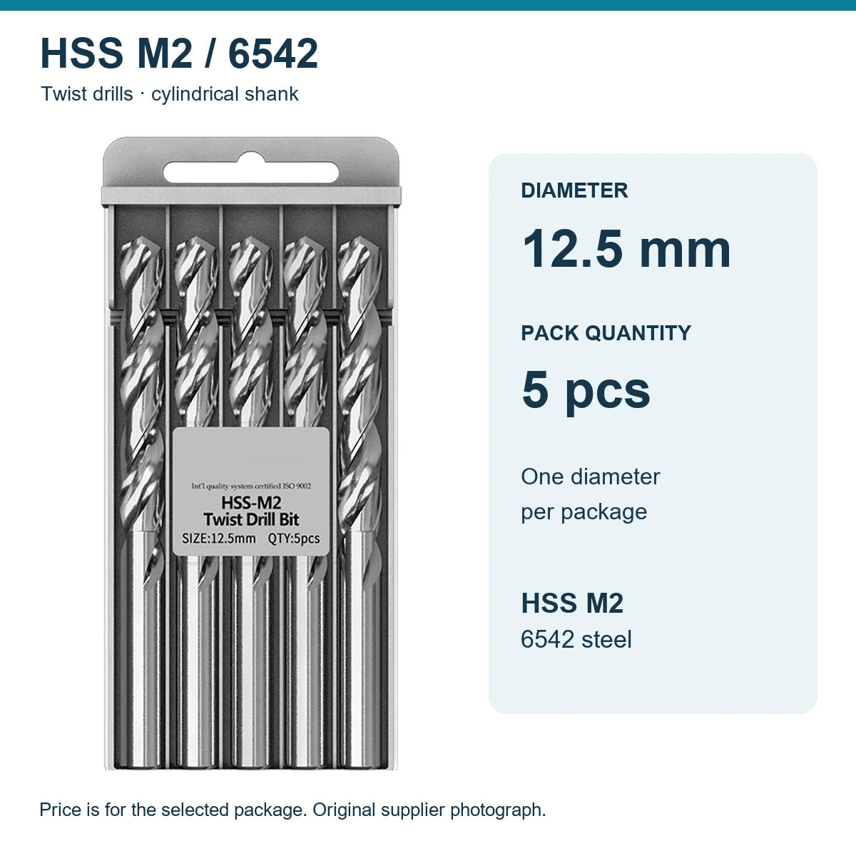 Свердла HSS M2 (6542), Ø12,5 мм, упаковка 5 шт.