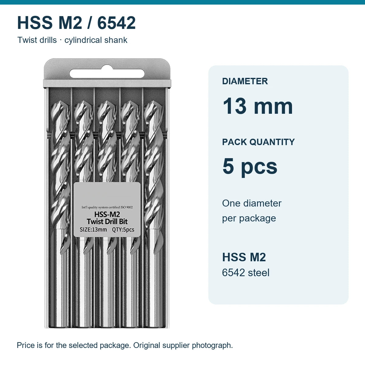 Свердла HSS M2 (6542), Ø13 мм, упаковка 5 шт.