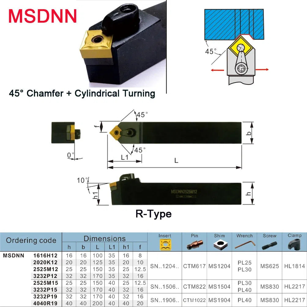 CNC 32MM MSKNR MSKNL MSDNN MSRNR Резец, поворотный держатель инструмента для вставок SNMG из твердого сплава, внешний держатель инструмента для расточного резеца.