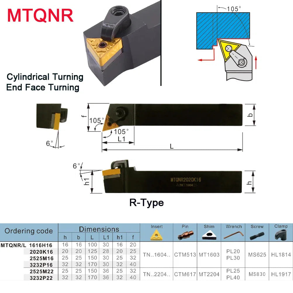 MTQNR3232P16, MTQNL3232P22, держатель резца, наружные инструменты TNMG, держатели резцов для металлообработки