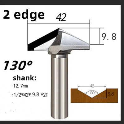 Алмазные V-образные фрезы по дереву, PCD, хвостовик 1/2", для MDF, 3D-гравировки и фаски