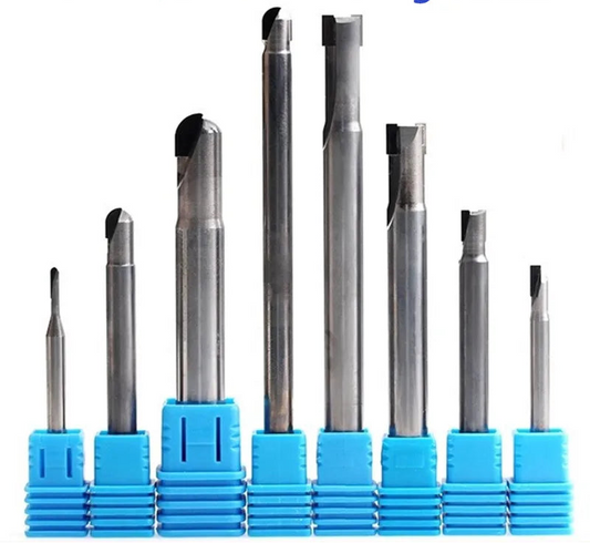 Фреза PCD концевая плоская для алюминия, углеродного волокна, стекловолокна, акрила, графита