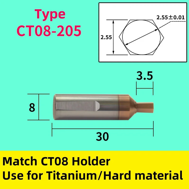 CT08: карбид-титановый ротационный инструмент с хвостовиком 8 мм для титана и твердых сталей