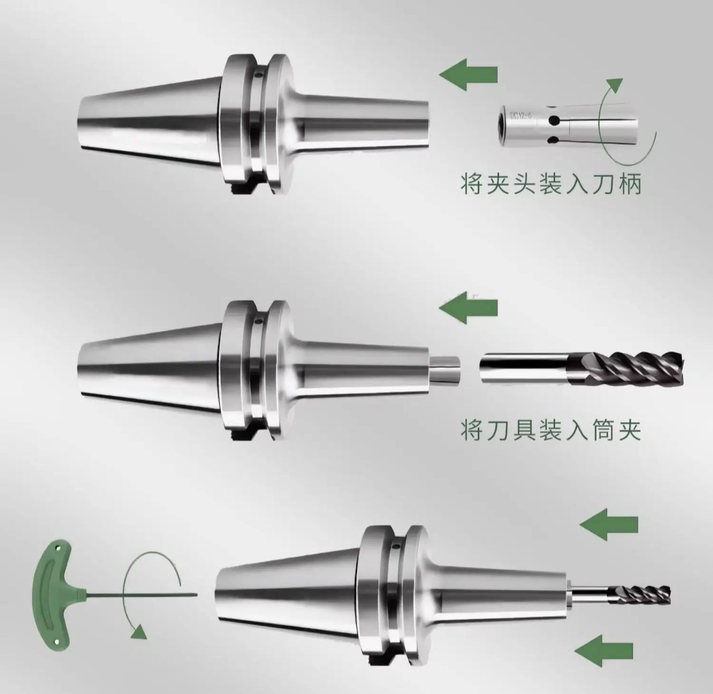 BT40 BT30 DC06 DC8 DC12 - Узкий зажимной патрон для глубокой обработки на CNC станках.