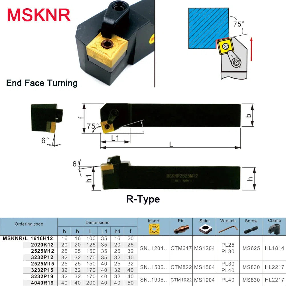 CNC 32MM MSKNR MSKNL MSDNN MSRNR Резец, поворотный держатель инструмента для вставок SNMG из твердого сплава, внешний держатель инструмента для расточного резеца.