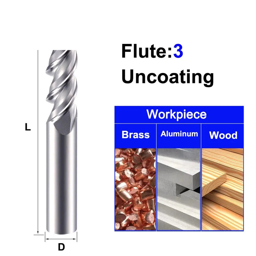2- и 3-зубый фрезерный инструмент для неферрозных материалов, алюминия и меди, инструмент из сплава твердого сплава для ЧПУ токарных станков.