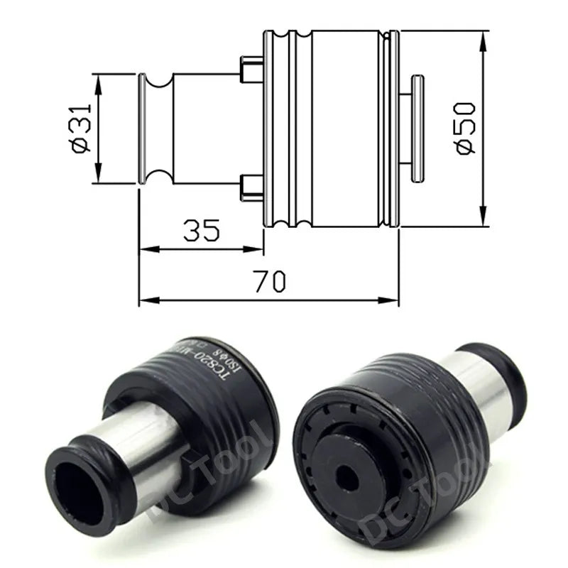 GT12 Set M2 M3 M4 M5 M6 M8 M10 M12 - Держатель инструмента для нарезки резьбы с защитой от перегрузки и быстросменным кожухом.