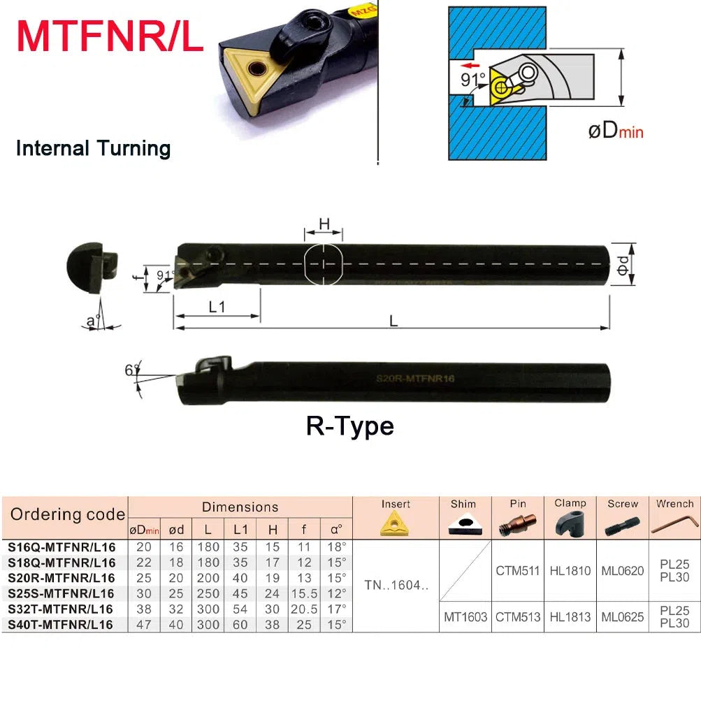 32ММ MTFNR, MTFNL, WTUNR, держатель резца, твердосплавные пластины TNMG, расточная штанга, для токарного станка с ЧПУ, внутренний держатель инструмента