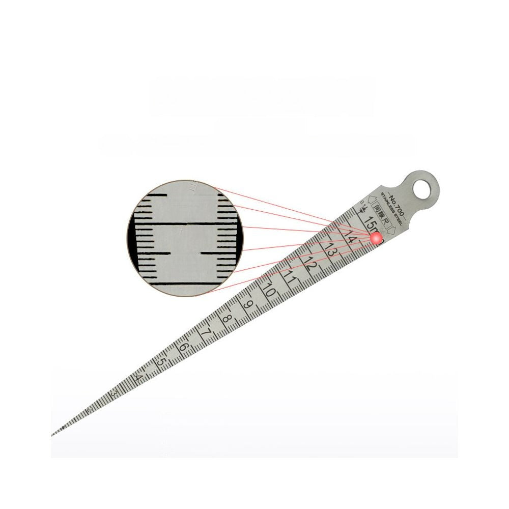 Conical taper gauge stainless steel — scale accuracy close-up