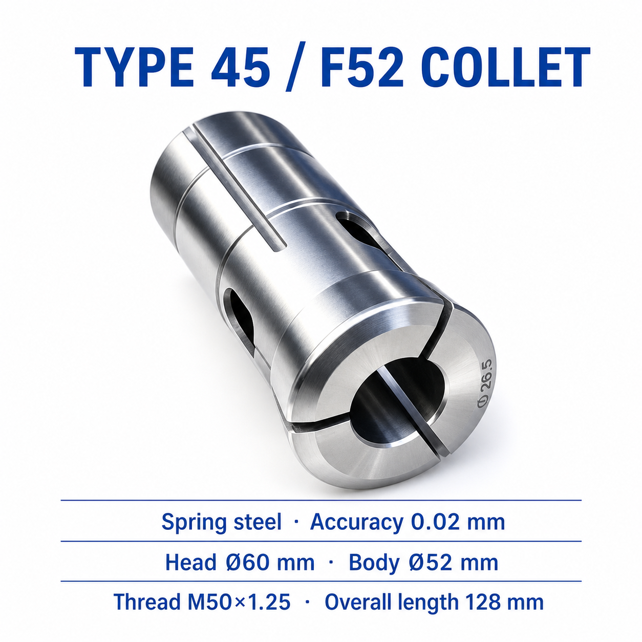 Цанга F52/тип 45 із зовнішньою різьбою M50×1,25