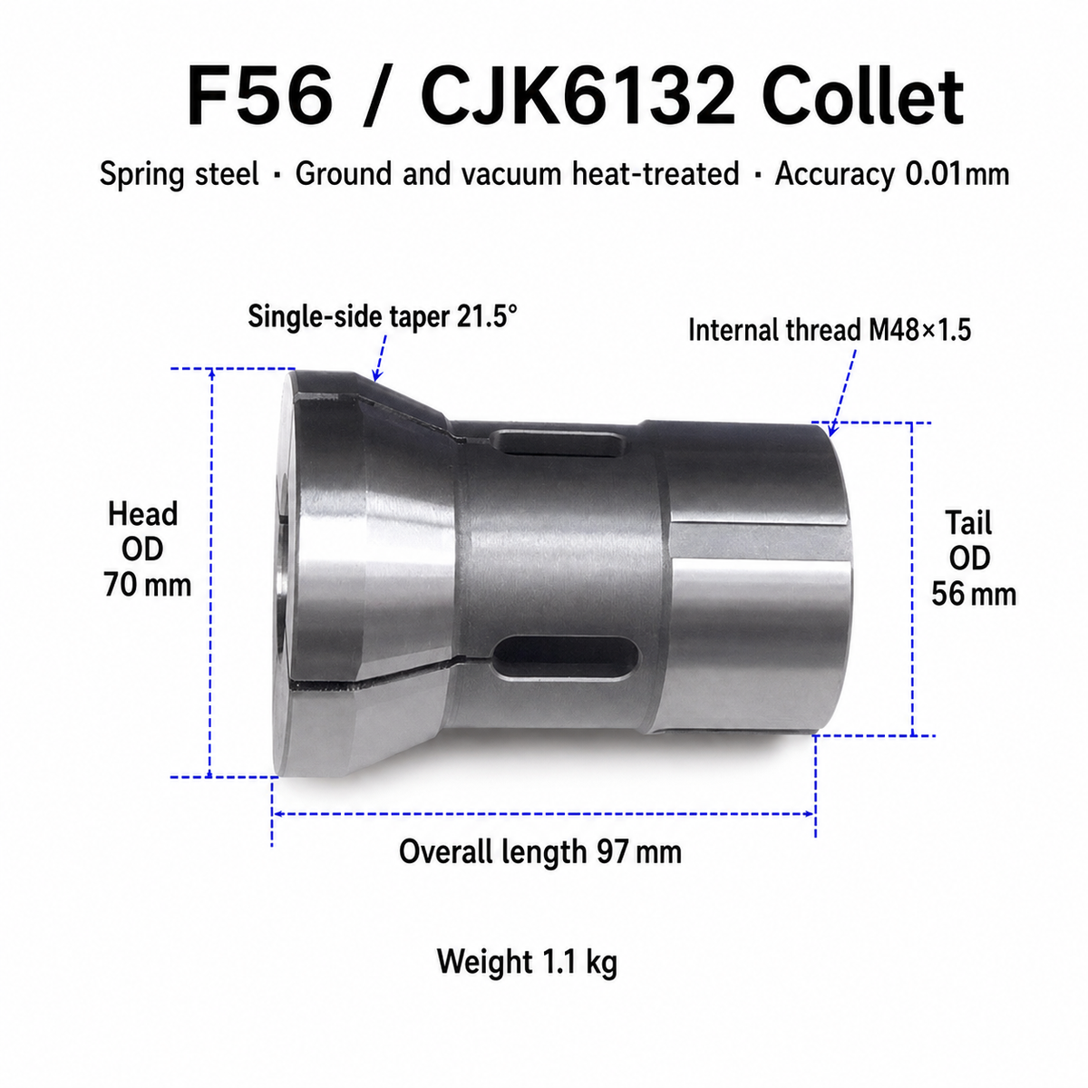 Цанга для токарного верстата F56, 1-25.8, CJK6132