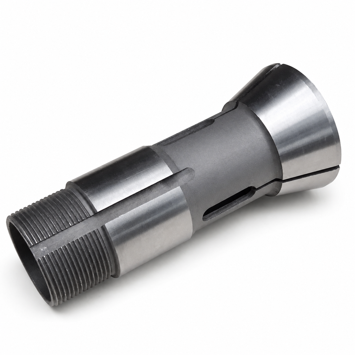 Цанга для токарного верстата 3268, 32, 3225 — 3268/32/3225: довжина 138 мм, головка Ø59 мм, корпус Ø43 мм, зовнішня різьба M40×1.75, точність 0.02 мм