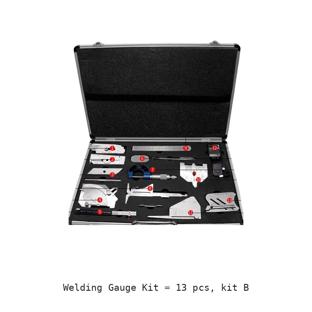 Welding Gauge Kit: 13 pcs, kit B