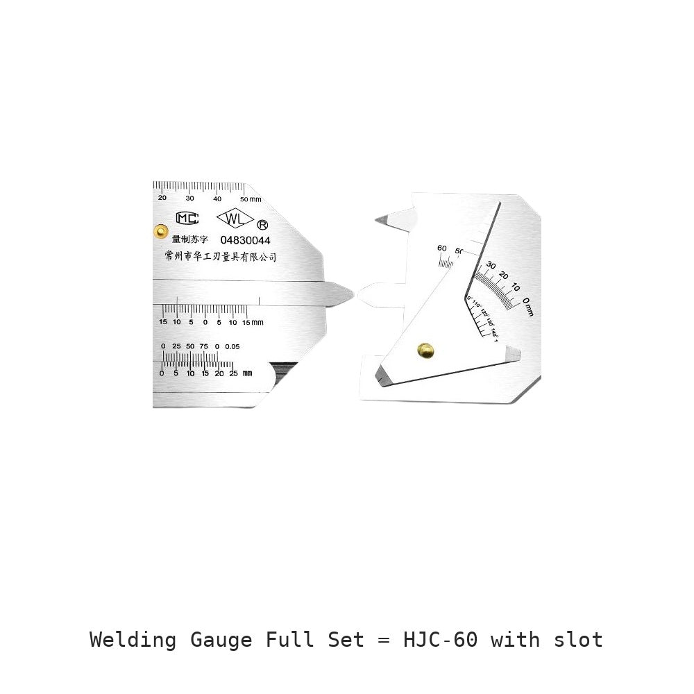 Welding Gauge Full Set: HJC-60 with slot