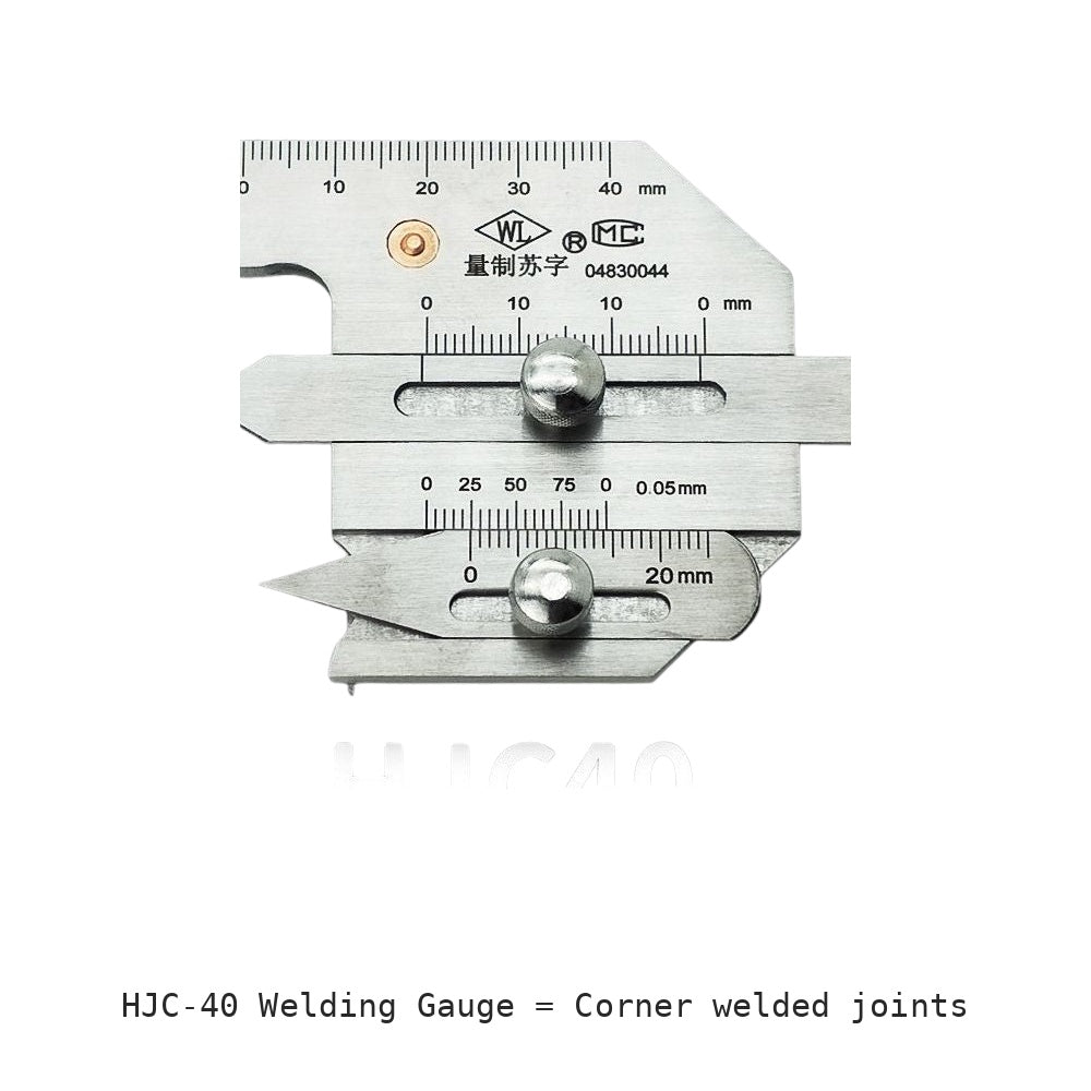 HJC-40 Welding Gauge: Corner welded joints