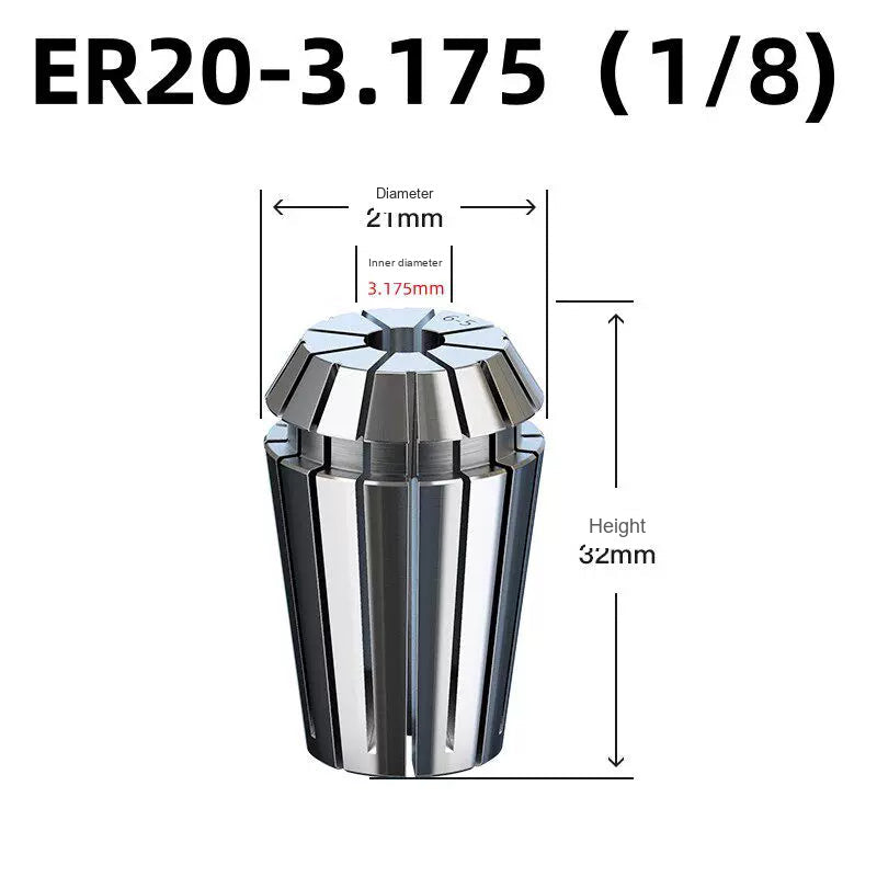 Гайка цанговая ER20 / ER25 / ER32 UM из нерж. стали, динамически балансированная