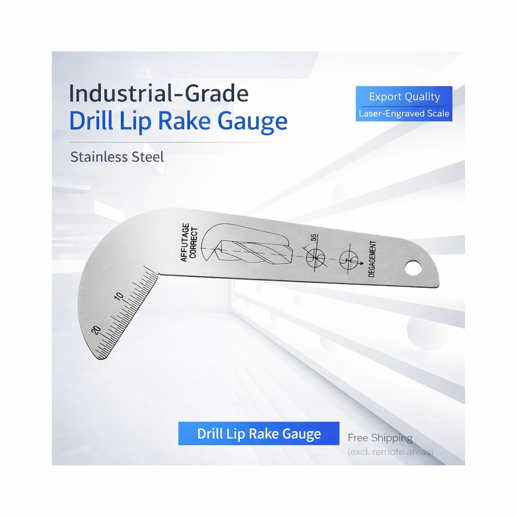 LIASOR Drill Lip Rake Gauge — Standard, 0-20mm Scale, 0.5mm Resolution