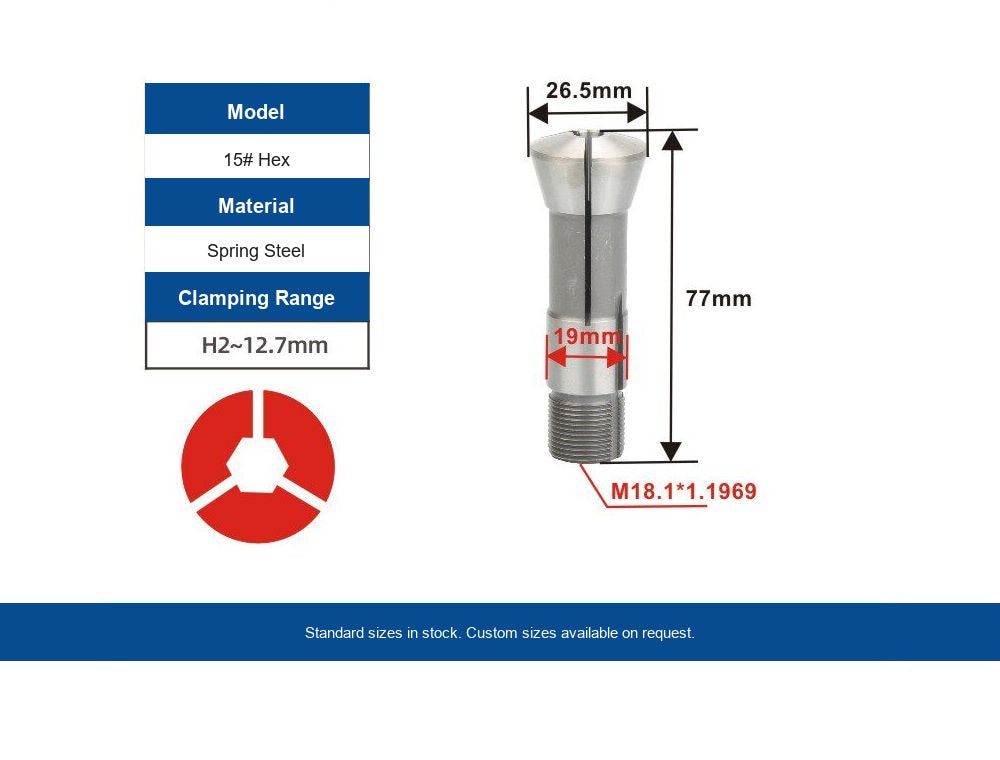Indexing Collet Chuck — 15# Hex