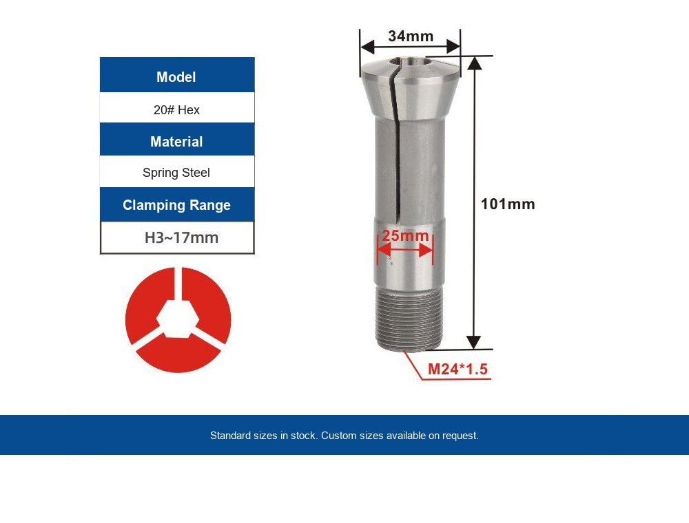 Indexing Collet Chuck — 20# Hex