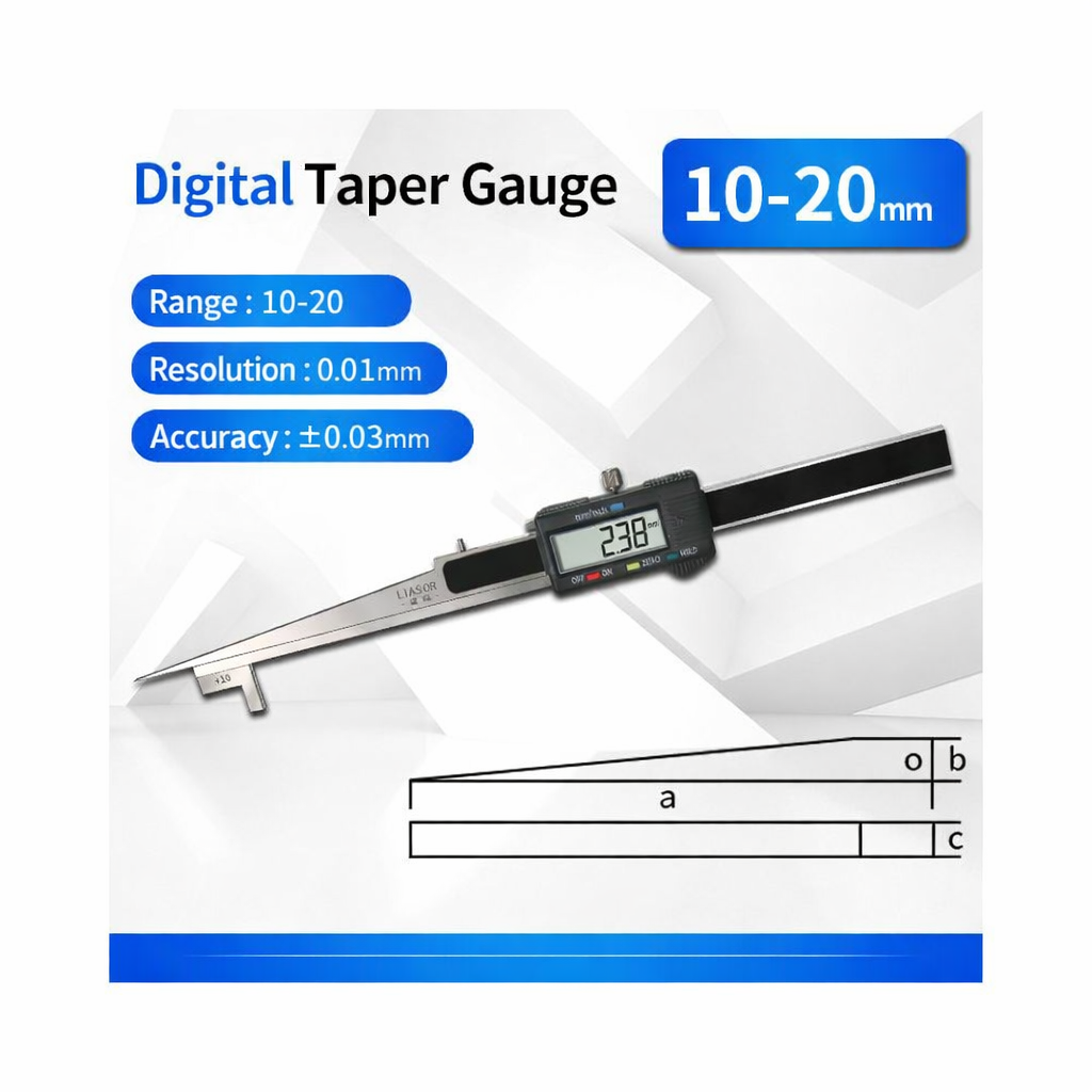 LIASOR Digital Taper Gauge 10-20mm — Resolution 0.01mm, Accuracy ±0.03mm