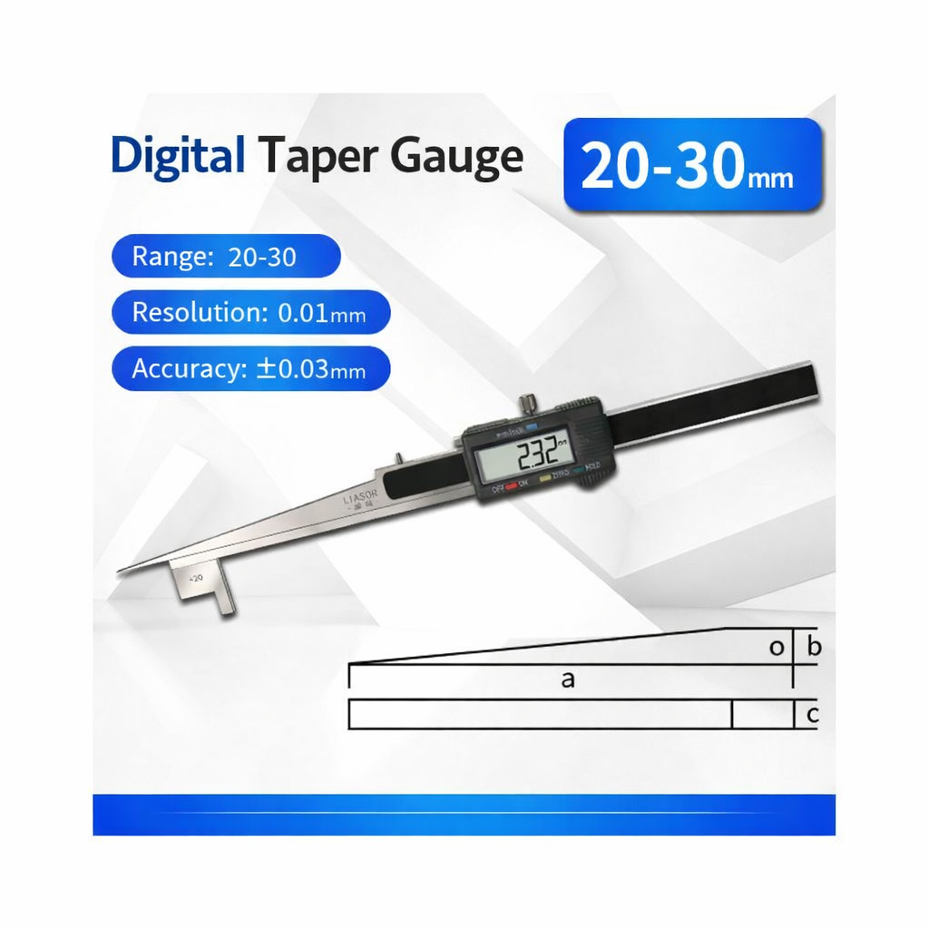 LIASOR Digital Taper Gauge 20-30mm — Resolution 0.01mm, Accuracy ±0.03mm