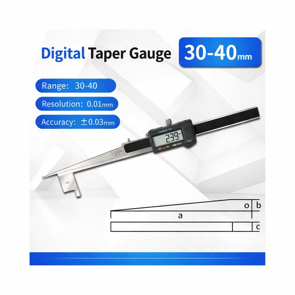LIASOR Digital Taper Gauge 30-40mm — Resolution 0.01mm, Accuracy ±0.03mm