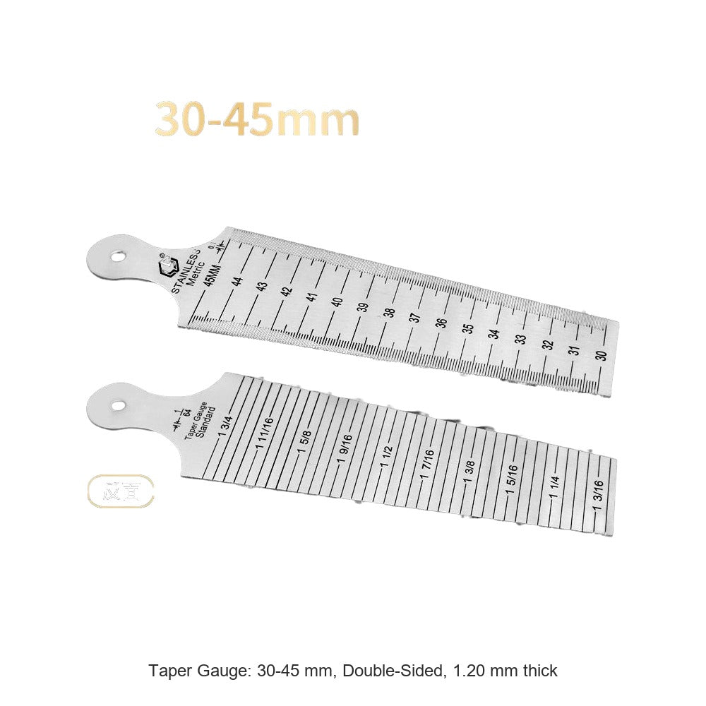 Taper Gauge: 30-45 mm, Double-Sided, 1.20 mm thick
