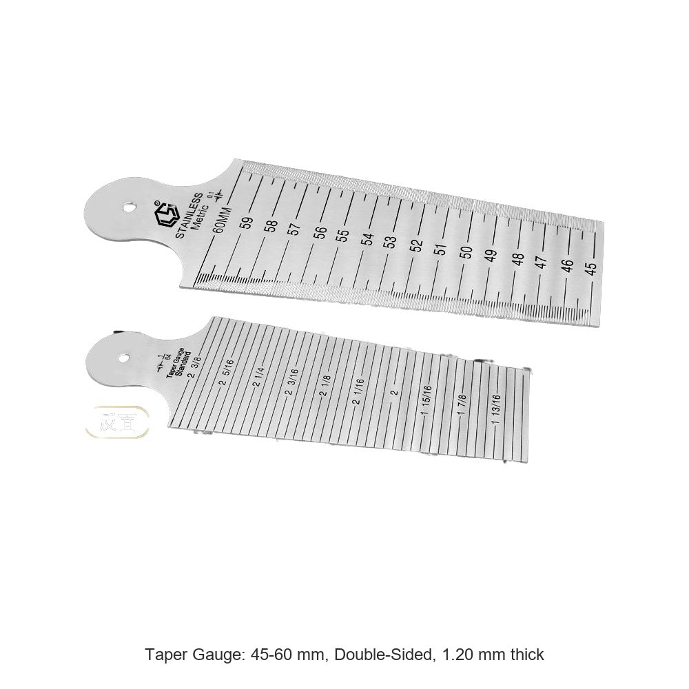 Taper Gauge: 45-60 mm, Double-Sided, 1.20 mm thick