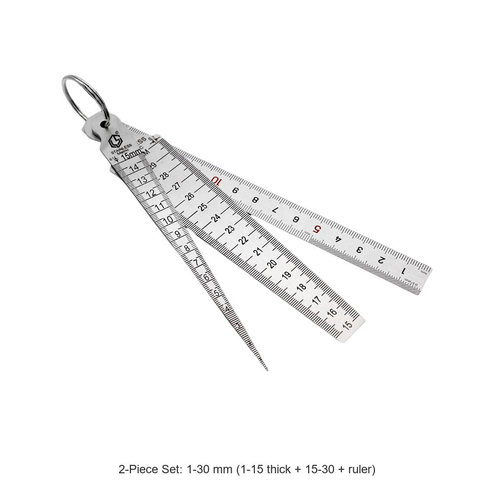 2-Piece Set: 1-30 mm (1-15 thick + 15-30 + ruler)